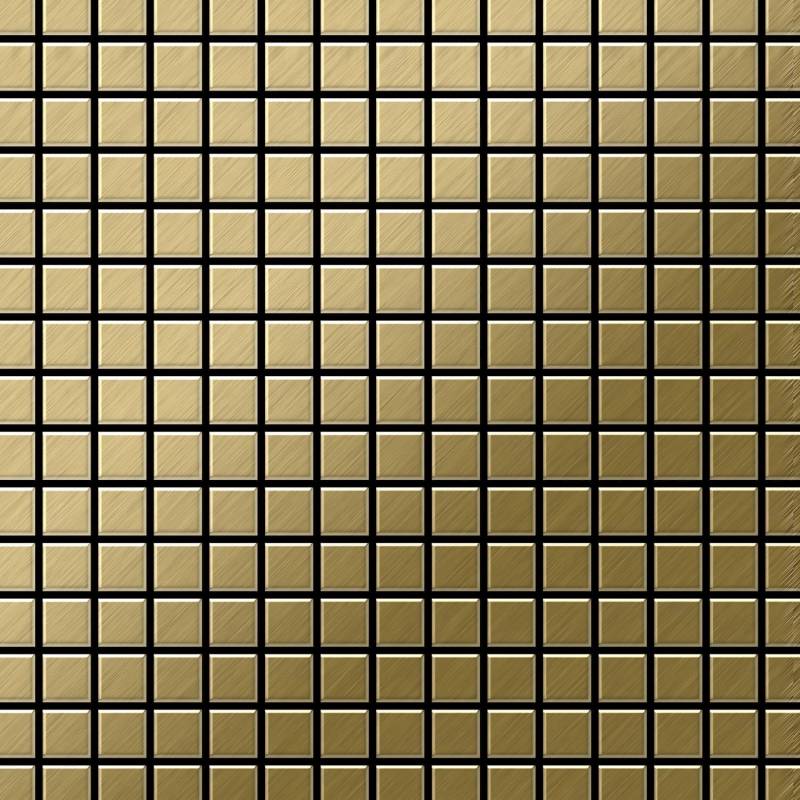 ALLOY Mosaik Fliese Massiv Metall Titan Gebürstet Gold 1,6mm Stark Mosaic-ti-gb 1 Paket mit 10 Matten 1,04 m2 Gold von ALLOY