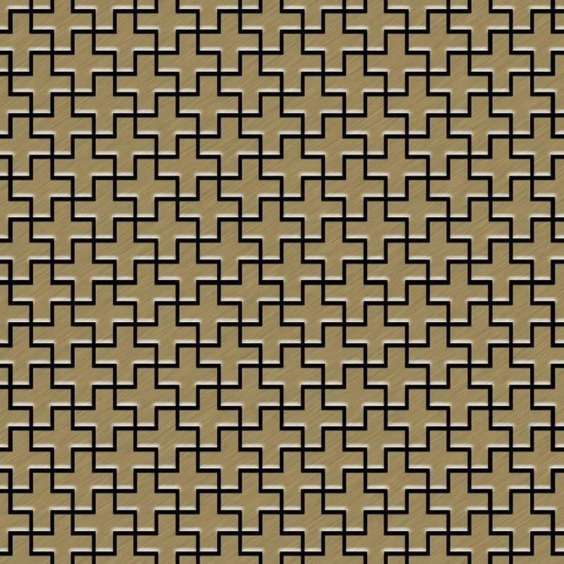 ALLOY Mosaik Fliese Massiv Metall Titan Gebürstet Gold 1,6mm Stark Swiss Cross-ti-gb 1 Paket mit 10 Matten 0,88 m2 Gold ALLOY Mosaik Fliese Massiv Metall Titan Gebürstet Gold 1,6mm Stark Swiss Cross-ti-gb 1 Paket mit 10 Matten 0,88 m2 Gold von ALLOY