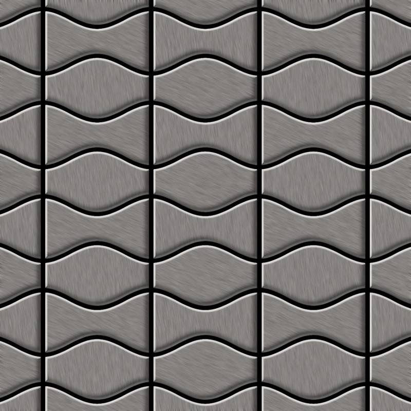 ALLOY Mosaik Fliese Massiv Metall Titan Gebürstet Grau 1,6mm Kismet & Karma-ti-sb 1 Paket mit 10 Matten 0,86 m2 Grau von ALLOY