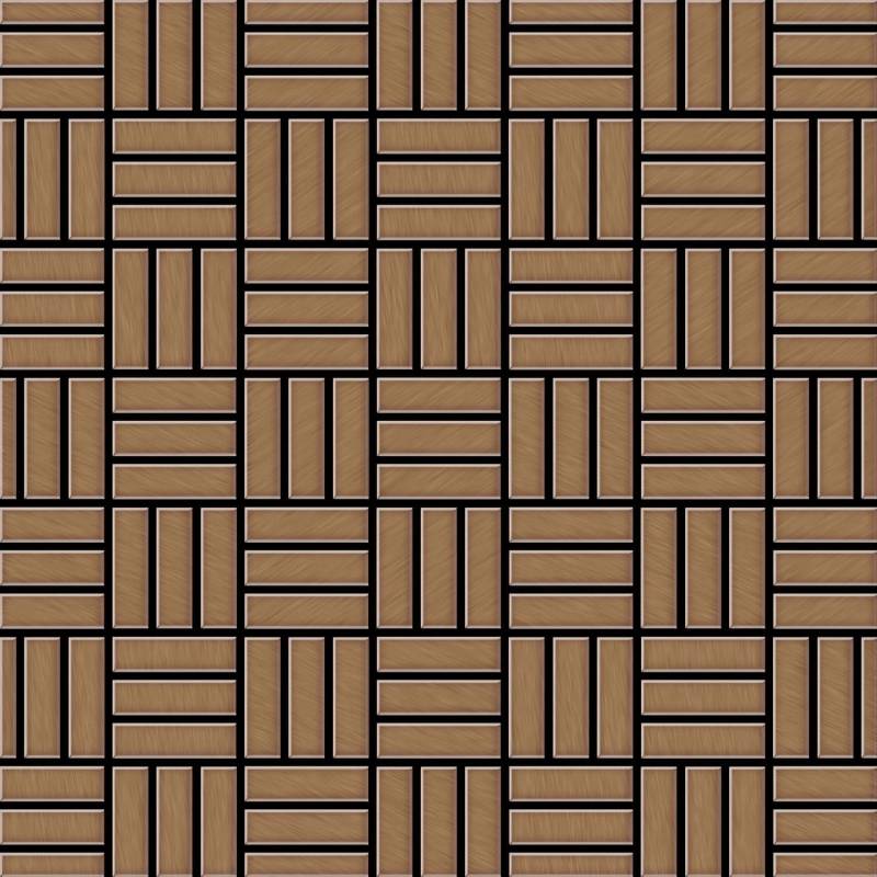 ALLOY Mosaik Fliese Massiv Metall Titan Gebürstet Kupfer 1,6mm Basketweave-ti-ab 1 Paket mit 10 Matten 0,82 m2 Kupfer von ALLOY