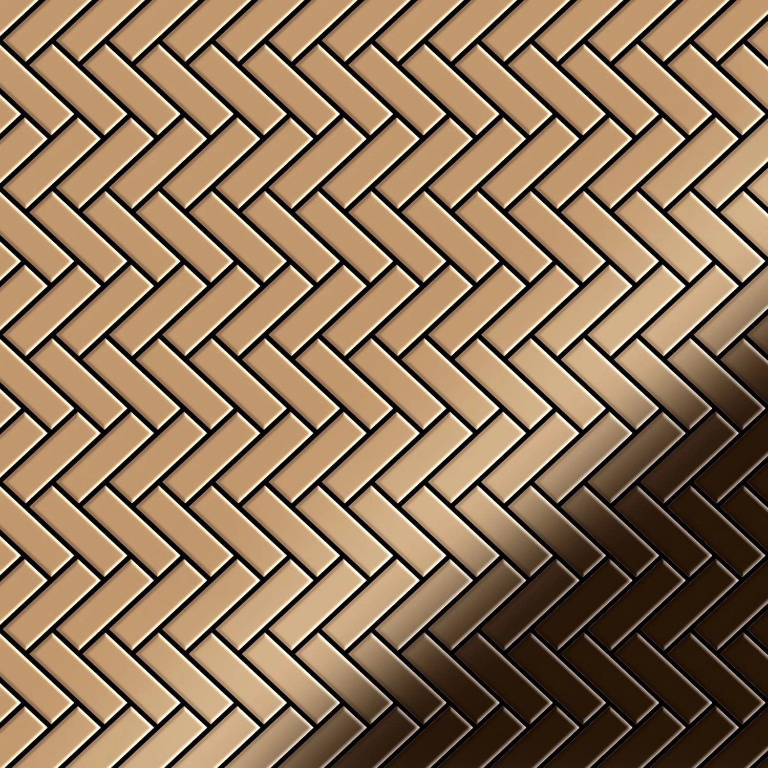 ALLOY Mosaik Fliese Massiv Metall Titan Gebürstet Kupfer 1,6mm Herringbone-ti-ab 1 Paket mit 10 Matten 0,85 m2 Kupfer ALLOY Mosaik Fliese Massiv Metall Titan Gebürstet Kupfer 1,6mm Herringbone-ti-ab 1 Paket mit 10 Matten 0,85 m2 Kupfer von ALLOY