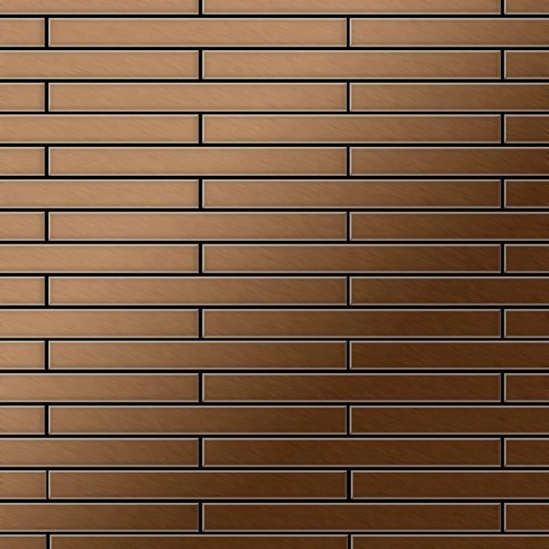 ALLOY Mosaik Fliese Massiv Metall Titan Gebürstet Kupfer 1,6mm Stark Avenue-ti-ab 1 Paket mit 10 Matten 0,74 m2 Kupfer von ALLOY