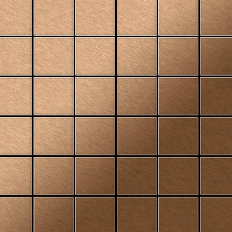ALLOY Mosaik Fliese Massiv Metall Titan Gebürstet Kupfer 1,6mm Stark Cinquanta-ti-ab 1 Paket mit 10 Matten 0,94 m2 Kupfer von ALLOY