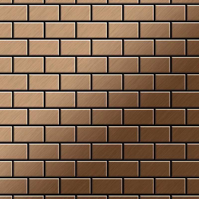 ALLOY Mosaik Fliese Massiv Metall Titan Gebürstet Kupfer 1,6mm Stark House-ti-ab 1 Paket mit 10 Matten 0,98 m2 Kupfer von ALLOY