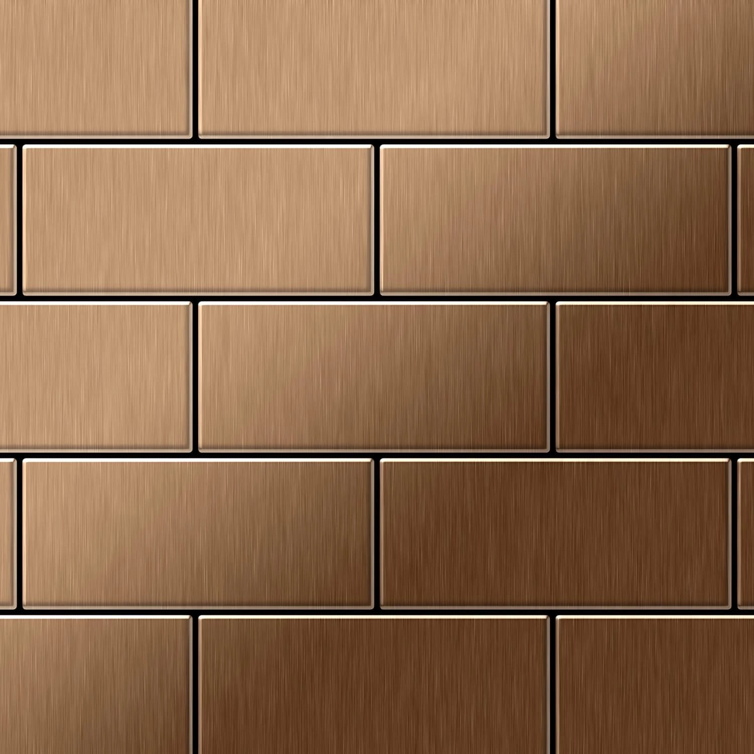 ALLOY Mosaik Fliese Massiv Metall Titan Gebürstet Kupfer 1,6mm Stark Subway-ti-ab 1 Paket mit 50 Matten 0,58 m2 Kupfer ALLOY Mosaik Fliese Massiv Metall Titan Gebürstet Kupfer 1,6mm Stark Subway-ti-ab 1 Paket mit 50 Matten 0,58 m2 Kupfer von ALLOY