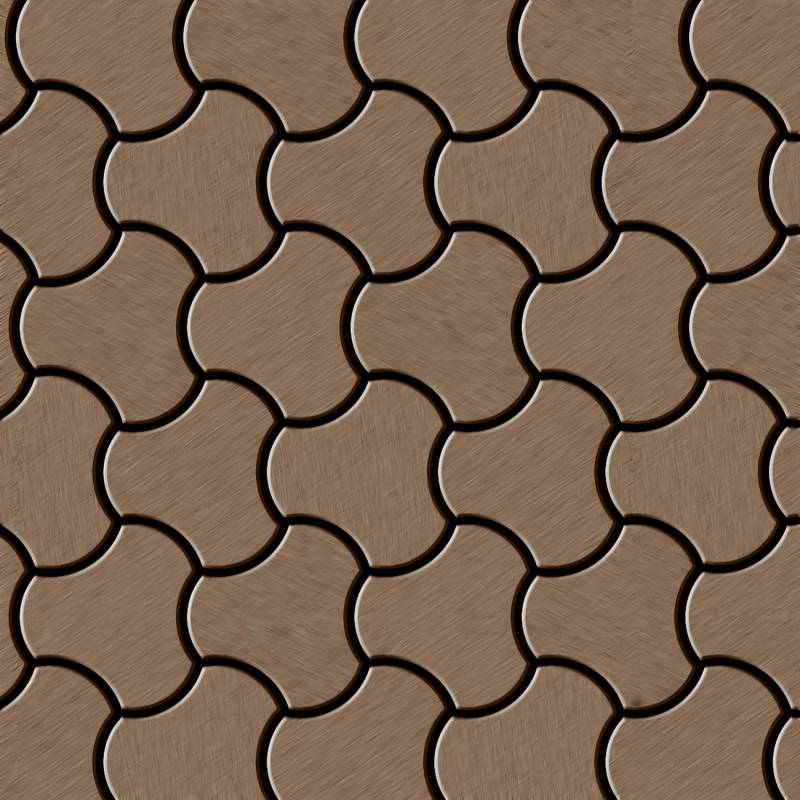 ALLOY Mosaik Fliese Massiv Metall Titan Gebürstet Kupfer 1,6mm Stark Ubiquity-ti-ab 1 Paket mit 10 Matten 0,75 m2 Kupfer von ALLOY