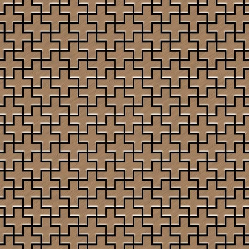 ALLOY Mosaik Fliese Massiv Metall Titan Gebürstet Kupfer 1,6mm Swiss Cross-ti-ab 1 Paket mit 10 Matten 0,88 m2 Kupfer von ALLOY