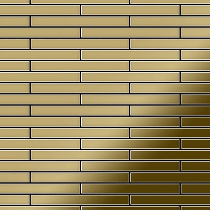ALLOY Mosaik Fliese Massiv Metall Titan Hochglänzend Gold 1,6mm Stark Deedee-ti-gm 1 Paket mit 10 Matten 0,63 m2 Gold von ALLOY