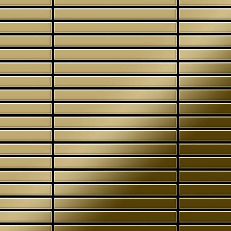 ALLOY Mosaik Fliese Massiv Metall Titan Hochglänzend Gold 1,6mm Stark Linear-ti-gm 1 Paket mit 10 Matten 0,94 m2 Gold ALLOY Mosaik Fliese Massiv Metall Titan Hochglänzend Gold 1,6mm Stark Linear-ti-gm 1 Paket mit 10 Matten 0,94 m2 Gold von ALLOY