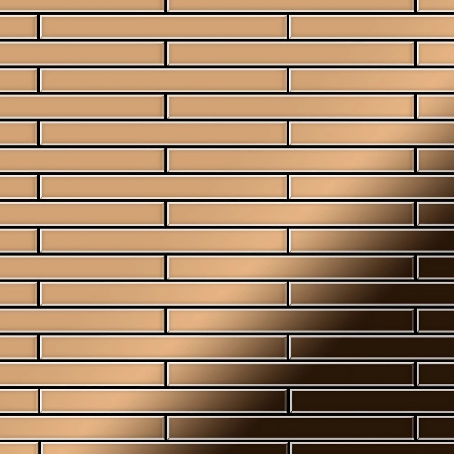 ALLOY Mosaik Fliese Massiv Metall Titan Hochglänzend Kupfer 1,6mm Stark Avenue-ti-am 1 Paket mit 10 Matten 0,74 m2 Kupfer ALLOY Mosaik Fliese Massiv Metall Titan Hochglänzend Kupfer 1,6mm Stark Avenue-ti-am 1 Paket mit 10 Matten 0,74 m2 Kupfer von ALLOY