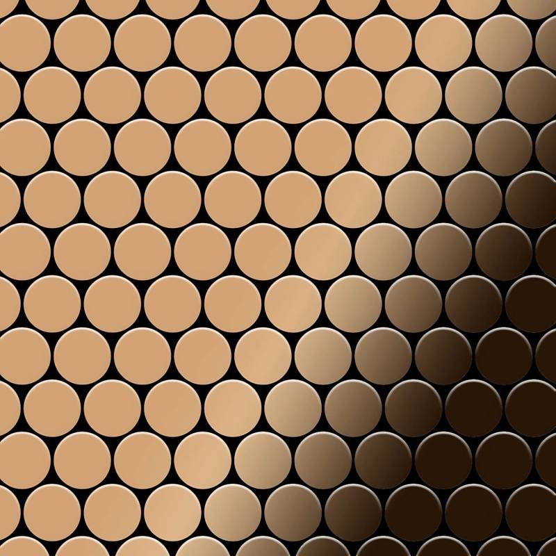 ALLOY Mosaik Fliese Massiv Metall Titan Hochglänzend Kupfer 1,6mm Stark Dome-ti-am 1 Paket mit 10 Matten 0,73 m2 Kupfer von ALLOY
