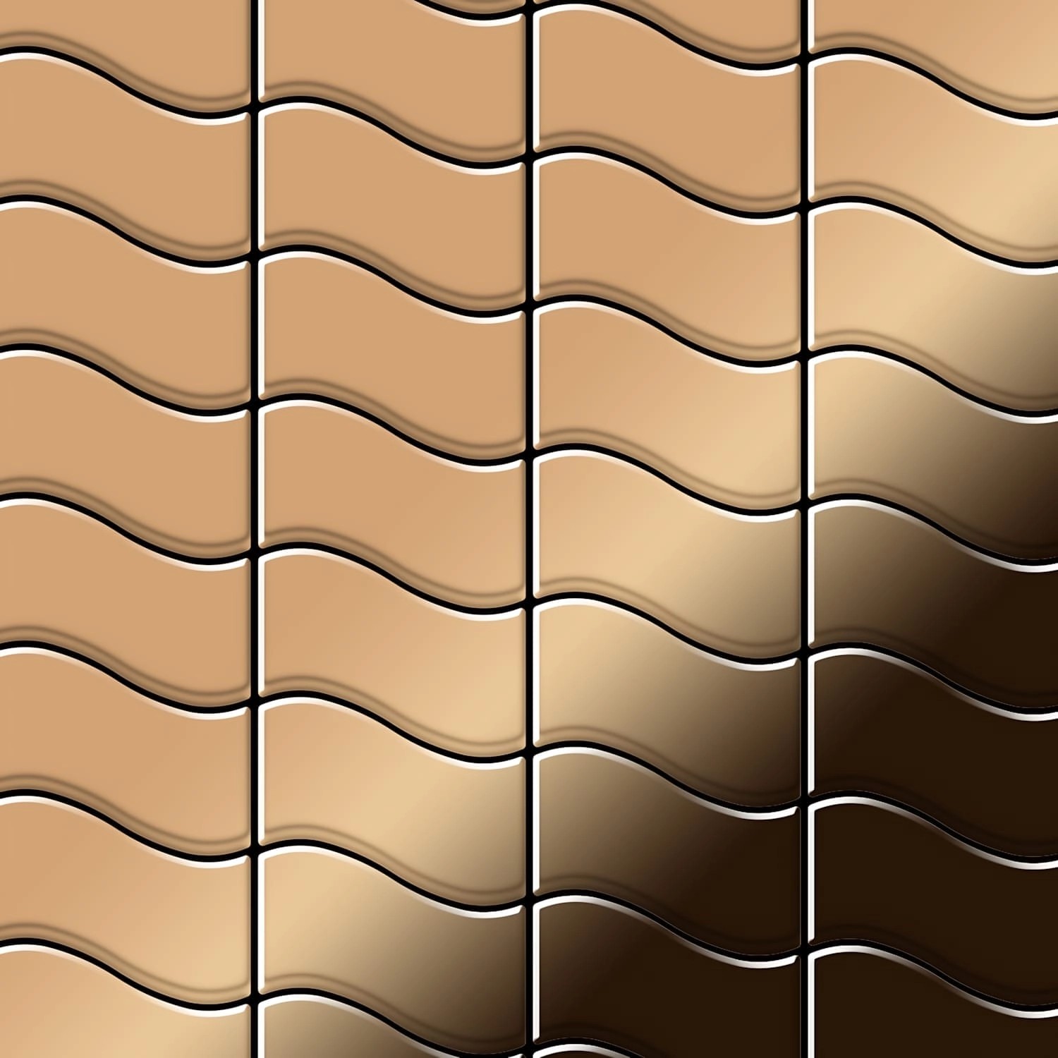 ALLOY Mosaik Fliese Massiv Metall Titan Hochglänzend Kupfer 1,6mm Stark Flux-ti-am 1 Paket mit 10 Matten 0,86 m2 Kupfer ALLOY Mosaik Fliese Massiv Metall Titan Hochglänzend Kupfer 1,6mm Stark Flux-ti-am 1 Paket mit 10 Matten 0,86 m2 Kupfer von ALLOY