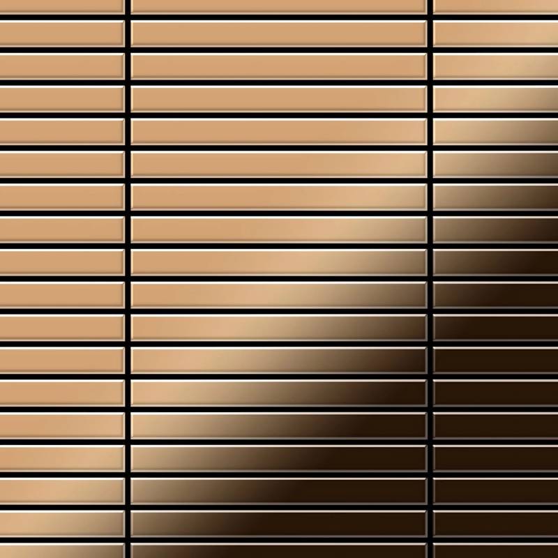 ALLOY Mosaik Fliese Massiv Metall Titan Hochglänzend Kupfer 1,6mm Stark Linear-ti-am 1 Paket mit 10 Matten 0,94 m2 Kupfer ALLOY Mosaik Fliese Massiv Metall Titan Hochglänzend Kupfer 1,6mm Stark Linear-ti-am 1 Paket mit 10 Matten 0,94 m2 Kupfer von ALLOY