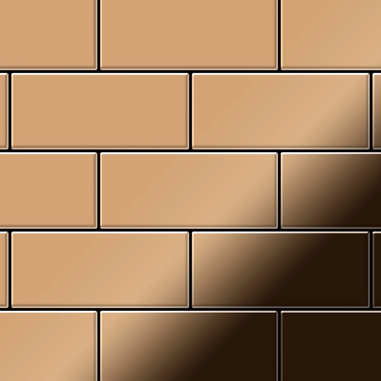 ALLOY Mosaik Fliese Massiv Metall Titan Hochglänzend Kupfer 1,6mm Stark Subway-ti-am 1 Paket mit 50 Matten 0,58 m2 Kupfer ALLOY Mosaik Fliese Massiv Metall Titan Hochglänzend Kupfer 1,6mm Stark Subway-ti-am 1 Paket mit 50 Matten 0,58 m2 Kupfer von ALLOY