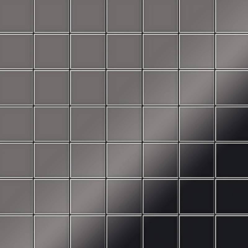 ALLOY Mosaik Fliese Massiv Metall Titan Hochglanz Dunkelgrau 1,6mm Attica-ti-sm 1 Paket mit 10 Matten 0,85 m2 Grau von ALLOY