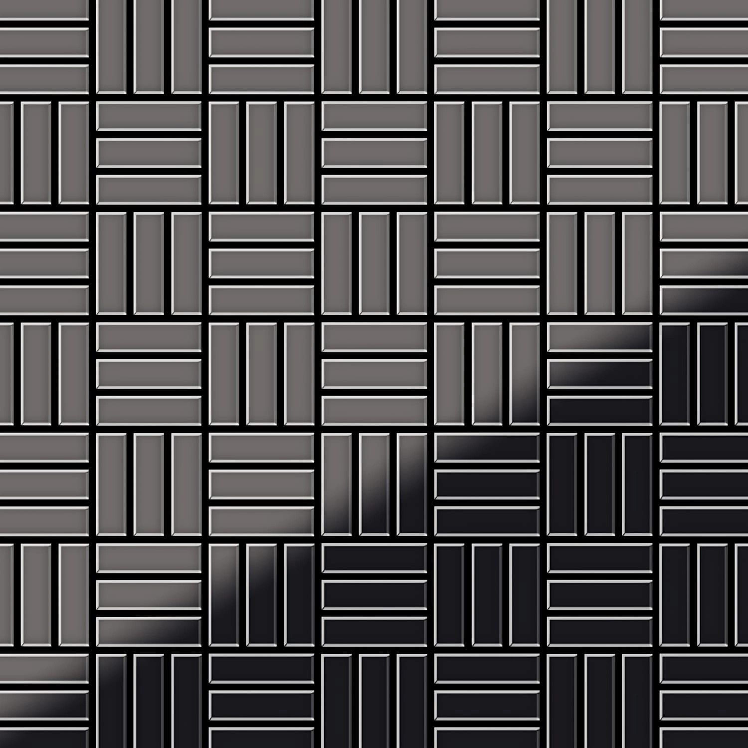 ALLOY Mosaik Fliese Massiv Metall Titan Hochglanz Dunkelgrau 1,6mm Basketweave-ti-sm 1 Paket mit 10 Matten 0,82 m2 Grau ALLOY Mosaik Fliese Massiv Metall Titan Hochglanz Dunkelgrau 1,6mm Basketweave-ti-sm 1 Paket mit 10 Matten 0,82 m2 Grau von ALLOY