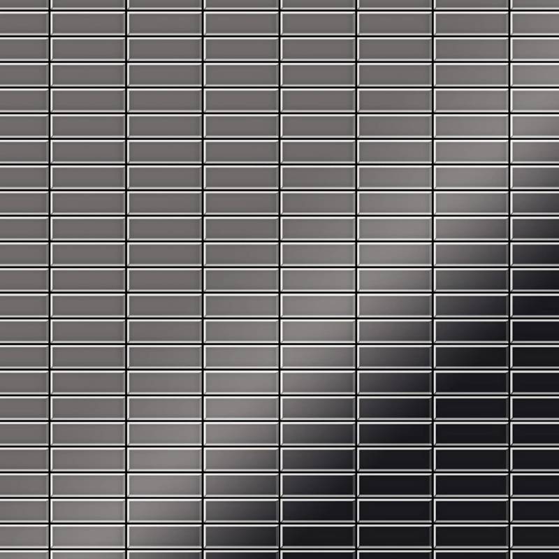 ALLOY Mosaik Fliese Massiv Metall Titan Hochglanz Dunkelgrau 1,6mm Cabin-ti-sm 1 Paket mit 10 Matten 1,01 m2 Grau von ALLOY