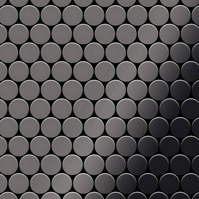 ALLOY Mosaik Fliese Massiv Metall Titan Hochglanz Dunkelgrau 1,6mm Dollar-ti-sm 1 Paket mit 10 Matten 0,88 m2 Grau von ALLOY