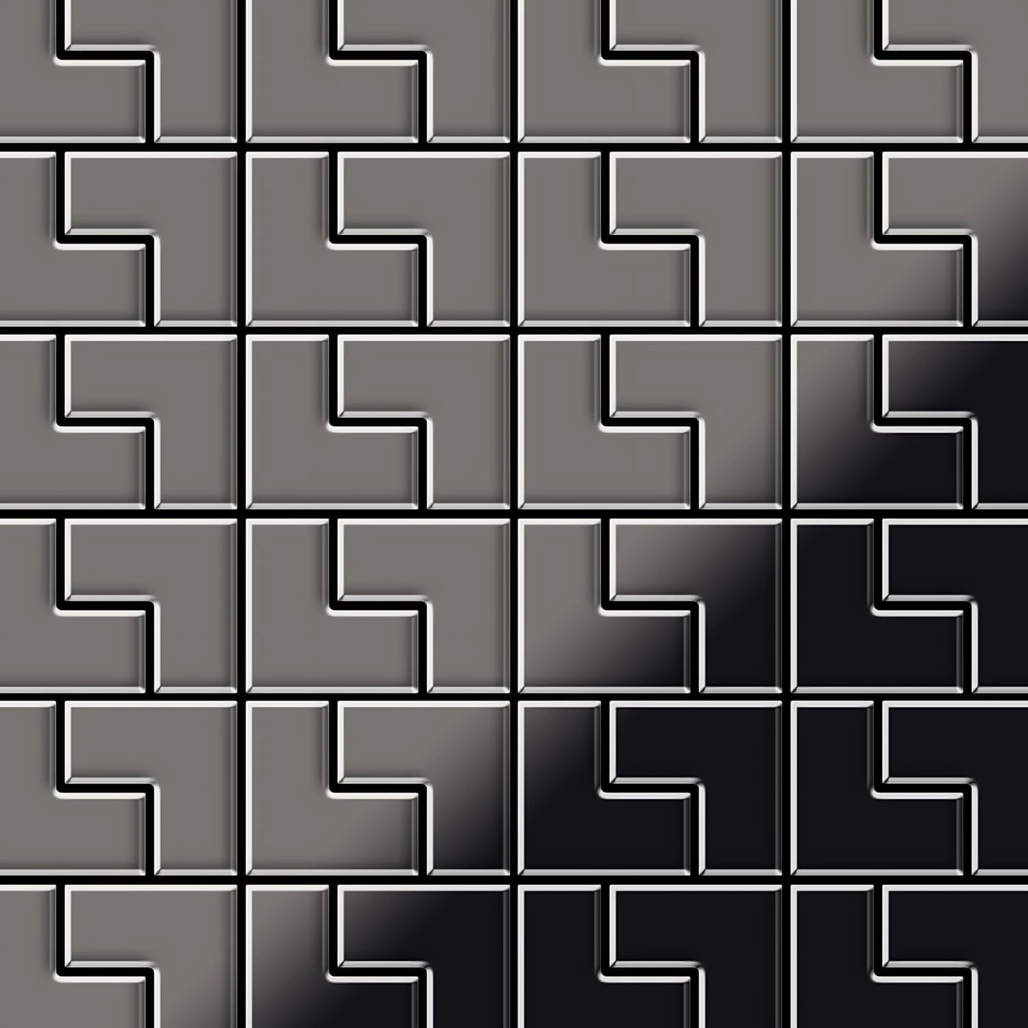 ALLOY Mosaik Fliese Massiv Metall Titan Hochglanz Dunkelgrau 1,6mm Kink-ti-sm 1 Paket mit 10 Matten 0,93 m2 Grau ALLOY Mosaik Fliese Massiv Metall Titan Hochglanz Dunkelgrau 1,6mm Kink-ti-sm 1 Paket mit 10 Matten 0,93 m2 Grau von ALLOY