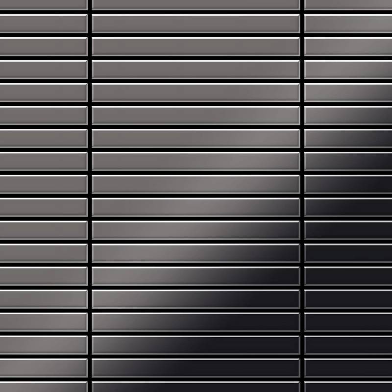 ALLOY Mosaik Fliese Massiv Metall Titan Hochglanz Dunkelgrau 1,6mm Linear-ti-sm 1 Paket mit 10 Matten 0,94 m2 Grau von ALLOY