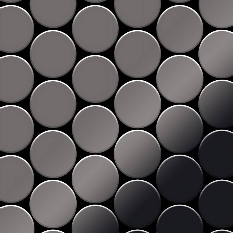 ALLOY Mosaik Fliese Massiv Metall Titan Hochglanz Dunkelgrau 1,6mm Medallion-ti-sm 1 Paket mit 10 Matten 0,73 m2 Grau von ALLOY