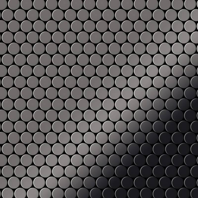 ALLOY Mosaik Fliese Massiv Metall Titan Hochglanz Dunkelgrau 1,6mm Penny-ti-sm 1 Paket mit 10 Matten 0,88 m2 Grau von ALLOY