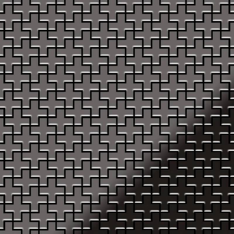 ALLOY Mosaik Fliese Massiv Metall Titan Hochglanz Dunkelgrau 1,6mm Swiss Cross-ti-sm 1 Paket mit 10 Matten 0,88 m2 Grau von ALLOY