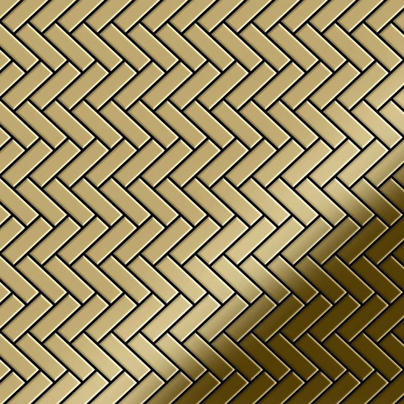 ALLOY Mosaik Fliese Massiv Metall Titan Hochglanz Gold 1,6mm Herringbone-ti-gm 1 Paket mit 10 Matten 0,85 m2 Gold ALLOY Mosaik Fliese Massiv Metall Titan Hochglanz Gold 1,6mm Herringbone-ti-gm 1 Paket mit 10 Matten 0,85 m2 Gold von ALLOY