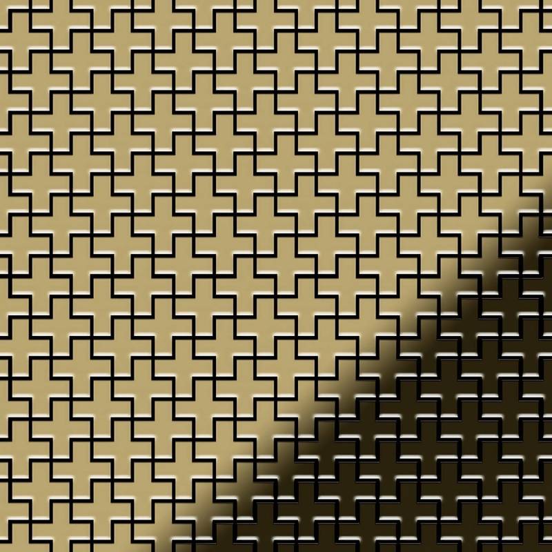 ALLOY Mosaik Fliese Massiv Metall Titan Hochglanz Gold 1,6mm Swiss Cross-ti-gm 1 Paket mit 10 Matten 0,88 m2 Gold von ALLOY