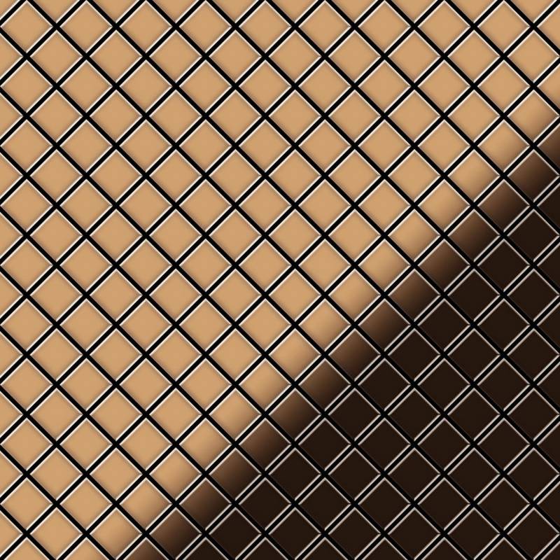 ALLOY Mosaik Fliese Massiv Metall Titan Hochglanz Kupfer 1,6mm Diamond-ti-am 1 Paket mit 10 Matten 0,91 m2 Kupfer von ALLOY