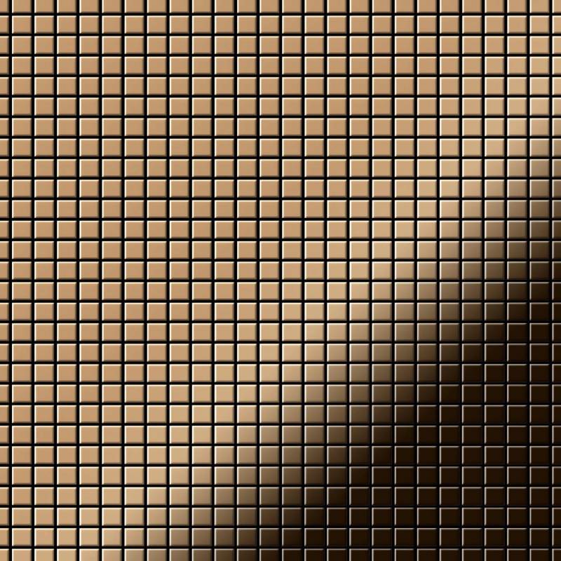 ALLOY Mosaik Fliese Massiv Metall Titan Hochglanz Kupfer 1,6mm Glomesh-ti-am 1 Paket mit 10 Matten 1,07 m2 Kupfer von ALLOY