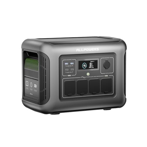 (2025 Neu) ALLPOWERS R1500 LITE Tragbare Powerstation, 1056Wh LFP Batterie Backup mit 4 1600W AC Ausgäng, Schnellladung von 0-80% in 40 Mins Solar Generator, Notstromaggregat für Camping Wohnmobile von ALLPOWERS