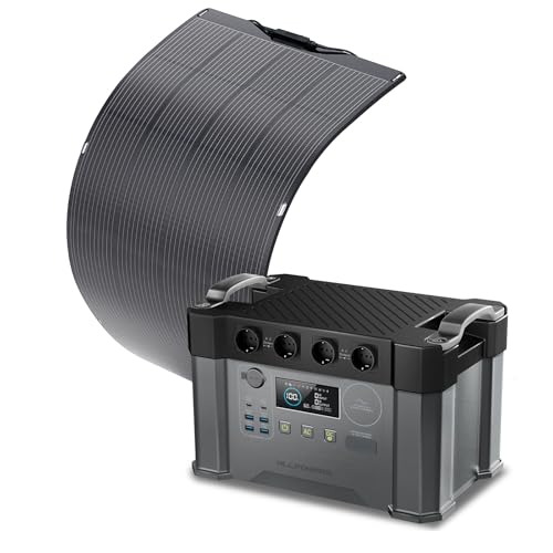 ALLPOWERS 2400W Solargenerator S2000 PRO mit 200W Solarpanel SF200, 1451Wh Akku MPPT Tragbarer Powerstation Mobiler Stromspeicher für Wohnmobil Camping Heimwerken Notstromaggregat RV Haus Notfall von ALLPOWERS