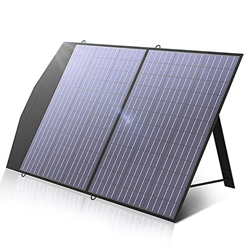 ALLPOWERS Faltbares Solarpanel 100W Solarmodul Speziell für Tragbare Powerstation und Outdoor Solargenerator Hoch Leistung Akku für Camping Garten Laptop, Schwarz von ALLPOWERS
