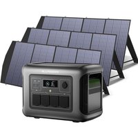 ALLPOWERS R1500 LITE Tragbare Powerstation mit 3 x 200W Solarpanel, 1056Wh LFP Batterie mit 4 x 1600W AC Ausgang (3200W Spitze) Solargenerator, von ALLPOWERS