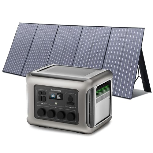 ALLPOWERS R2500 Solargenerator 2016Wh mit 400W Solarpanel, 4 x 2500W AC Ausgänge (4000W Spitze), Tragbare Powerstation mit Solarmodule für Stromausfall, Camping, Wohnmobil, Wohnwagen und Notfälle von ALLPOWERS