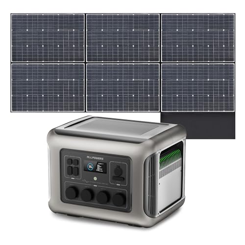 ALLPOWERS R2500 Solargenerator 2016Wh mit SP039 600W Solarpanel,4 x 2500W AC Ausgänge,1 Std 100% Schnell Aufladen Akku,Tragbare Powerstation mit Solarpanel für Stromausfall Camping Wohnmobil Notfälle von ALLPOWERS