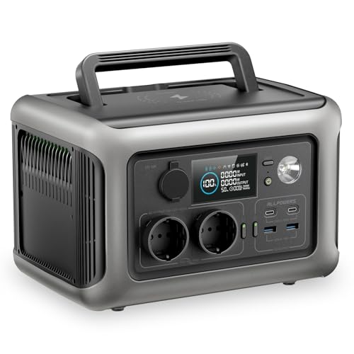 ALLPOWERS R600 Tragbare Powerstation, 299Wh LiFePO4 Batterie mit 2x 600W (1200W Spitze) AC Ausgang Solargenerator, 0-100% Schnellladung in 1 Stunde für Garten Party Reise Camping Wohnmobil Notfall von ALLPOWERS