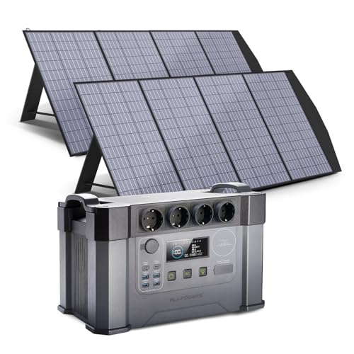 ALLPOWERS S2000 Pro Tragbares Powerstation 1500Wh 2400W AKKU Solargenerator Mobiler Stromspeicher Power Station (4000W Spitzenwert) mit 2x 200W Faltbares Solarpanel für Home Notfall Camping RV Reise von ALLPOWERS