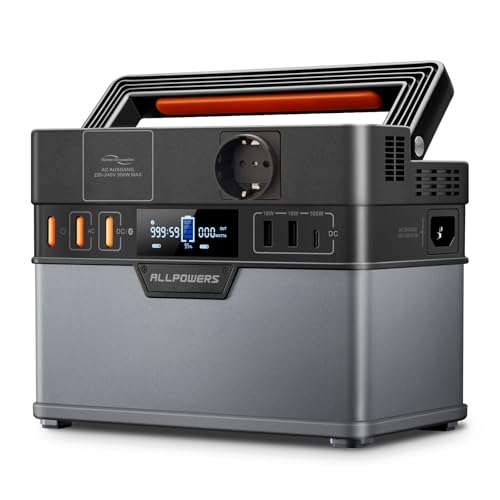 ALLPOWERS Tragbarer Powerstation 288Wh / 78000mAh Mobile Stromversorgung Generatoren 300W Batterie Mobiler Stromspeicher für Garten Party Reise Camping Wohnmobil Notfall von ALLPOWERS