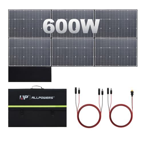 ALLPOWERS SP039 600W Faltbar Solarpanel Wohnmobil Solarpanel Set IP67 Wasserdicht 44V Monokristalline Solarmodule für Tragbare Solargeneratoren RV Batterie Boot Wohnwagen Balkon Garten Camping von ALLPOWERS