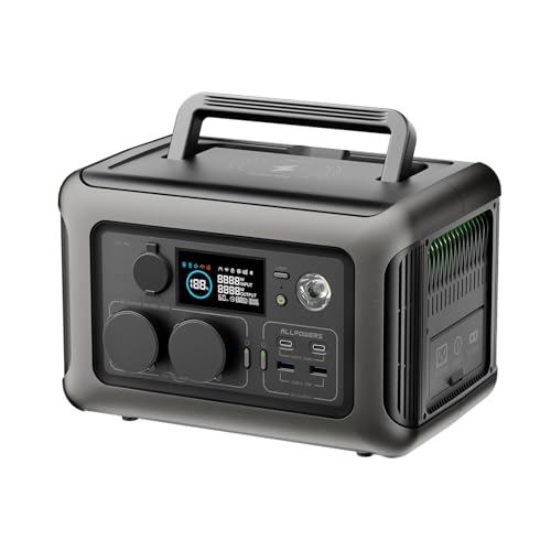 ALLPOWERS Tragbare Powerstation, 299Wh LiFePO4 Batterie Backup mit 2x 600W (1200W Peak) AC Ausgängen, Solargenerator für Reise, Camping, Garten, Party von ALLPOWERS