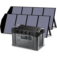 Allpowers - Power Station 1500Wh 2400W Solar Generator with 2Pcs 140W Solar Panel for Emergency Outdoor S2000 pro von ALLPOWERS