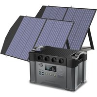 ALLPOWERS S2000 Pro Tragbares Powerstation mit 2 x 100W Faltbares Solarpanel 1451Wh 2400W AKKU Solargenerator Mobiler Stromspeicher Power Station von ALLPOWERS