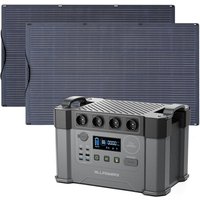 Allpowers - Power Station 1500Wh 2400W Solar Generator with 2Pcs 100W Flexible Monocrystalline Solar Panel for Emergency Outdoor S2000 Pro von ALLPOWERS