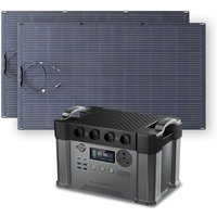 Allpowers - Power Station 1500Wh 2400W Solar Generator with 2Pcs 200W Flexible Monocrystalline Solar Panel for Emergency Outdoor S2000 Pro von ALLPOWERS