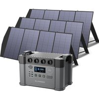 S2000 Pro Tragbares Powerstation 1500Wh 2400W akku Solargenerator Mobiler Stromspeicher Power Station (4000W Spitzenwert) mit 3Pcs 200W Faltbares von ALLPOWERS
