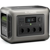 Allpowers - R1500 Tragbare Powerstation, 1152Wh LiFePO4 Batterie mit 1800W (3000W Spitze) ac Ausgang Solargenerator, 43dB Leise Betrieb Mobile von ALLPOWERS