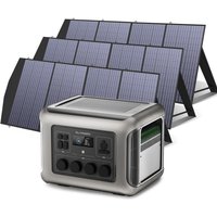 R2500 Solargenerator 2016Wh mit 3 Stück 200W Solarmodul, 4 x 2500W ac Ausgänge (4000 w Spitze), Tragbare Powerstation mit Solarpanel für von ALLPOWERS