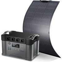 Allpowers - S2000 Pro Tragbares Powerstation mit 100W Flexibles Solar Panel 1451Wh 2400W (4000W Spitzenwert) akku Solargenerator Mobiler von ALLPOWERS